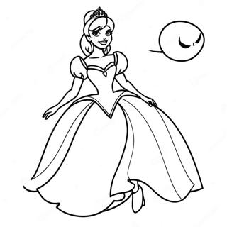 Cinderella In A Spooky Costume Coloring Page 17331-13671