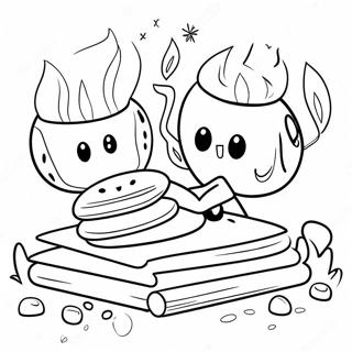 Cute S Mores By The Campfire Coloring Page 17351-13689