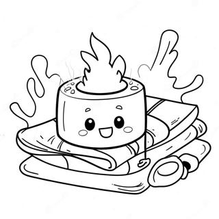 Cute S Mores By The Campfire Coloring Page 17351-13692