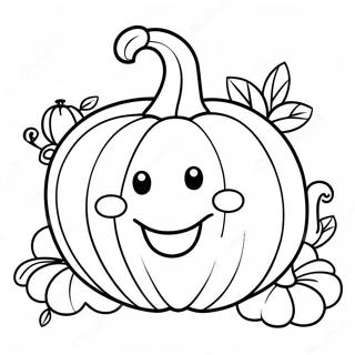 Cute Pumpkin With A Smile Coloring Page 1741-1402