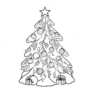 Yule Tree With Colorful Ornaments Coloring Page 17430-13749