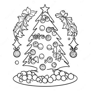 Yule Tree With Colorful Ornaments Coloring Page 17430-13751