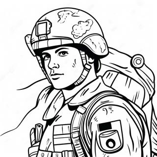 Soldier In Camouflage Uniform Coloring Page 17451-13780