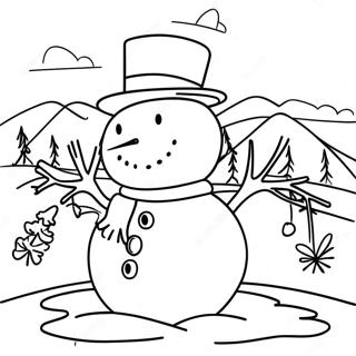 January Snowman Building Coloring Page 17491-13802