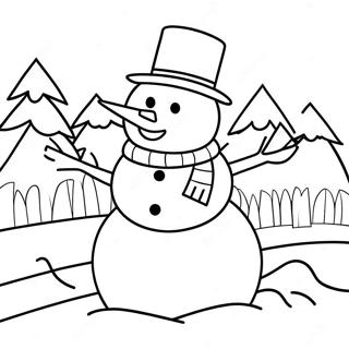 January Snowman Building Coloring Page 17491-13803