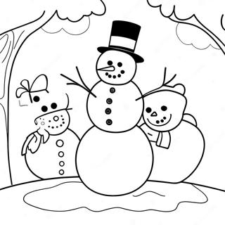 January Snowman Building Coloring Page 17491-13804