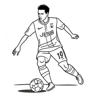 Neymar Dribbling Past Defender Coloring Page 17501-13809