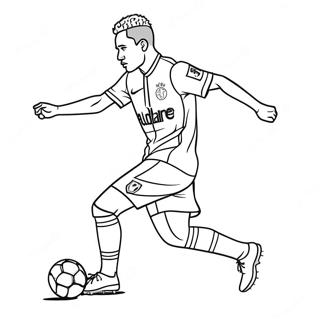 Neymar Dribbling Past Defender Coloring Page 17501-13811