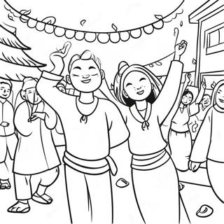 Colorful Aapi Festival Scene Coloring Page 17581-13870