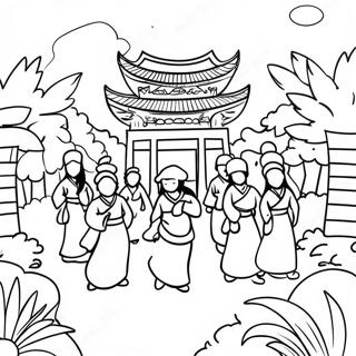 Colorful Aapi Festival Scene Coloring Page 17581-13871