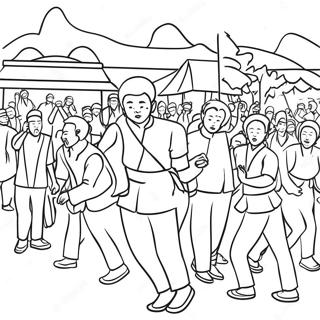 Colorful Aapi Festival Scene Coloring Page 17581-13872