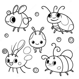 Cute Cartoon Bugs Coloring Page 17611-13893