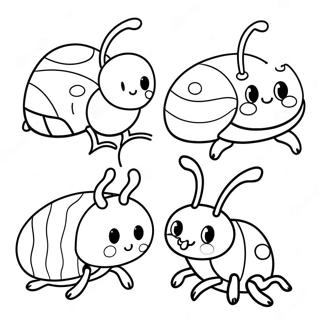 Cute Cartoon Bugs Coloring Page 17611-13894