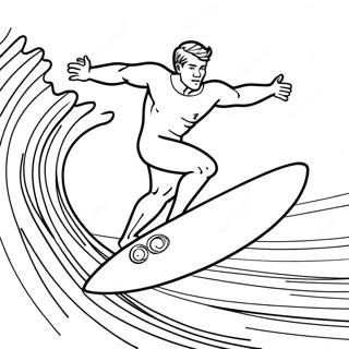 Cool Surfer Riding A Wave Coloring Page 17661-13937