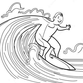 Cool Surfer Riding A Wave Coloring Page 17661-13938