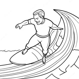 Cool Surfer Riding A Wave Coloring Page 17661-13939