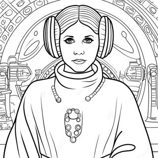 Princess Leia In Iconic Outfit Coloring Page 17671-13948