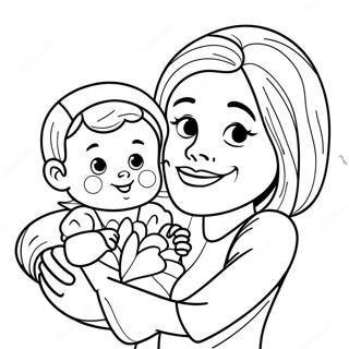 Playful Mommy And Child Coloring Page 17691-13959