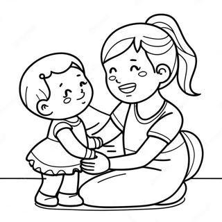 Playful Mommy And Child Coloring Page 17691-13960