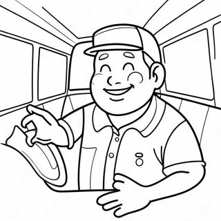 Cheerful Bus Driver Coloring Page 17701-14014