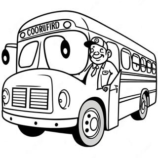 Cheerful Bus Driver Coloring Page 17701-14015