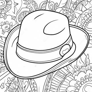 Stylish Cowboy Hat Coloring Page 17751-14008