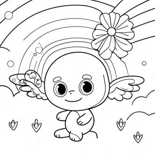 Purple Rainbow Friends Coloring Pages