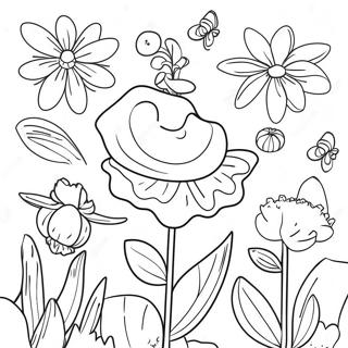 Colorful Garden Flowers Coloring Page 17871-14108