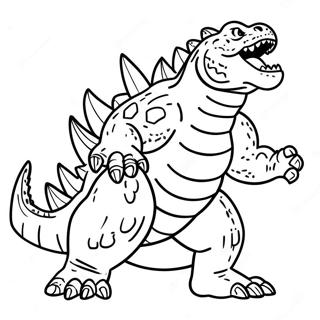 Fierce Godzilla Roaring Coloring Page 17911-14145