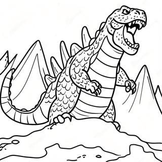 Fierce Godzilla Roaring Coloring Page 17911-14146