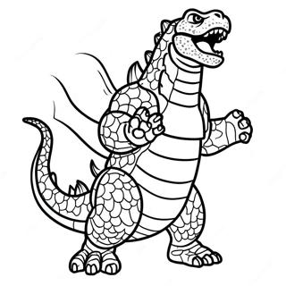 Fierce Godzilla Roaring Coloring Page 17911-14147