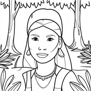 Pocahontas In A Beautiful Forest Coloring Page 1791-1437