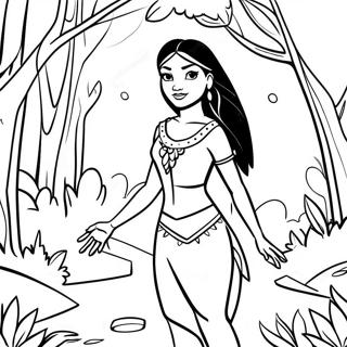 Pocahontas In A Beautiful Forest Coloring Page 1791-1439