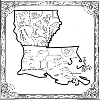 Louisiana Osavaltion Kartta Värityssivu 17990-14194