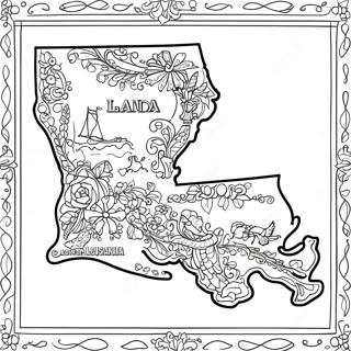 Louisiana Osavaltion Kartta Värityssivu 17990-14195