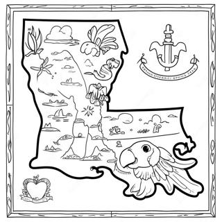 Louisiana Osavaltion Kartta Värityssivu 17990-14196