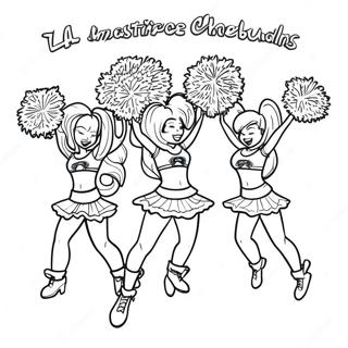 La Rams Cheerleaders In Action Coloring Page 18001-14216