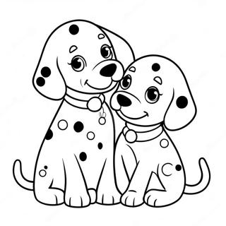 Playful Dalmatian Puppies Coloring Page 18011-14245