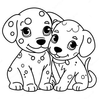 Playful Dalmatian Puppies Coloring Page 18011-14248