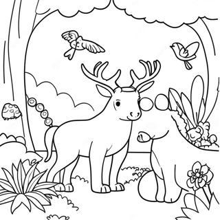 Beautiful Garden Of Eden With Animals Coloring Page 18081-14281