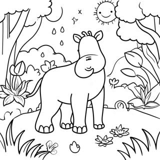 Beautiful Garden Of Eden With Animals Coloring Page 18081-14282