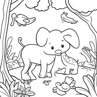 Beautiful Garden Of Eden With Animals Coloring Page 18081-14283