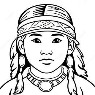 Easy Native American Boy Coloring Page 18090-14274