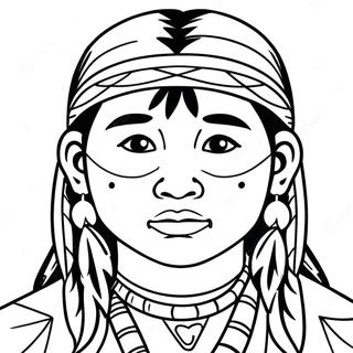 Easy Native American Boy Coloring Page 18090-14275