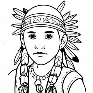 Easy Native American Boy Coloring Page 18090-14276