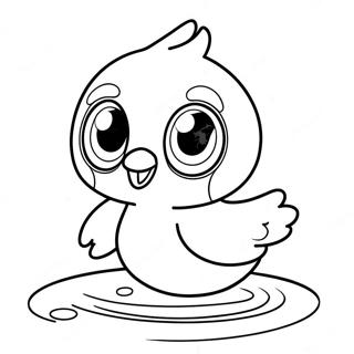 Cute Piplup Swimming Coloring Page 18101-14277