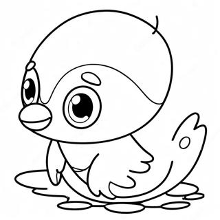 Cute Piplup Swimming Coloring Page 18101-14280