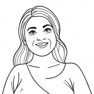 Happy Pregnant Woman Smiling Coloring Page 18121-14307