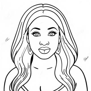 Nicki Minaj With Colorful Hair Coloring Page 18161-14332