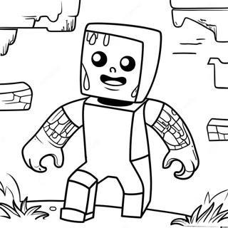 Herobrine With Creeper Coloring Page 18261-14426